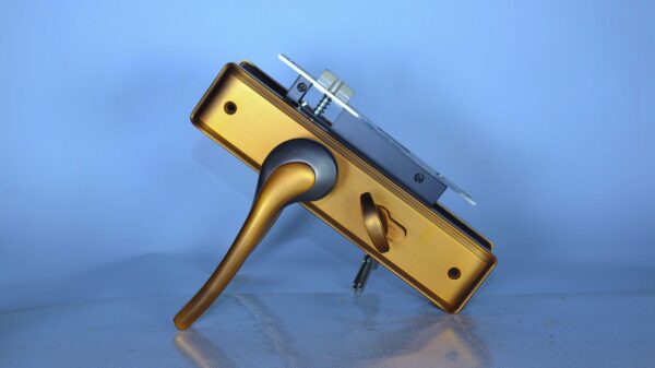 WWHS 66-mcf Medium with Brass Machine Handle Door Lock