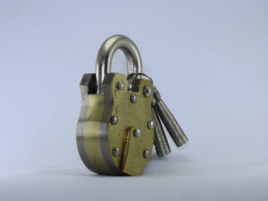 Nadeem Round Brass Pad Lock 7cm with Four keys