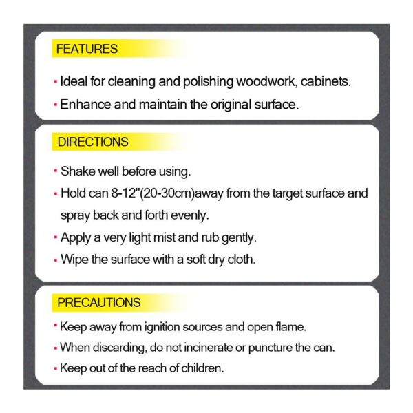 7Cf Furniture Spray Shine Polish - 550Ml - Image 4