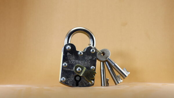 AHS Double Plate Brass Pad Lock 5cm with Three keys - Image 3