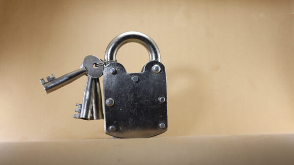 Muhafiz Triple Plate Brass Pad Lock 5cm with Three keys - Image 3