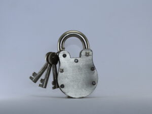 Nadeem five levers Round Triple Plate iron Pad Lock 5.7cm Gold Color Wall with Three keys