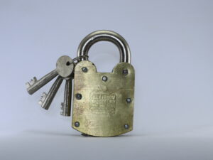 Nadeem six levers Four Plate Brass Pad Lock 6.4cm with Three keys