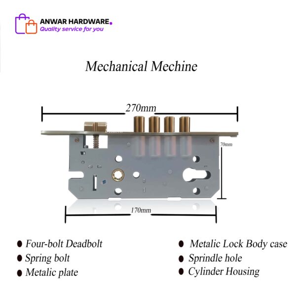 WWHS 7000 Extra large Handle Door Lock - Image 2