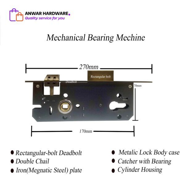 WWHS 2850_Medium Handle Door Lock - Image 2